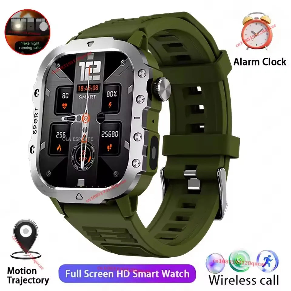 2026 Neue Militärische Smartwatch für Herren IP67 3ATM Outdoor-Sport Fitness-Tracker Blutdruck-Gesundheitsmonitor BT-Anrufe GPS Smartwatch