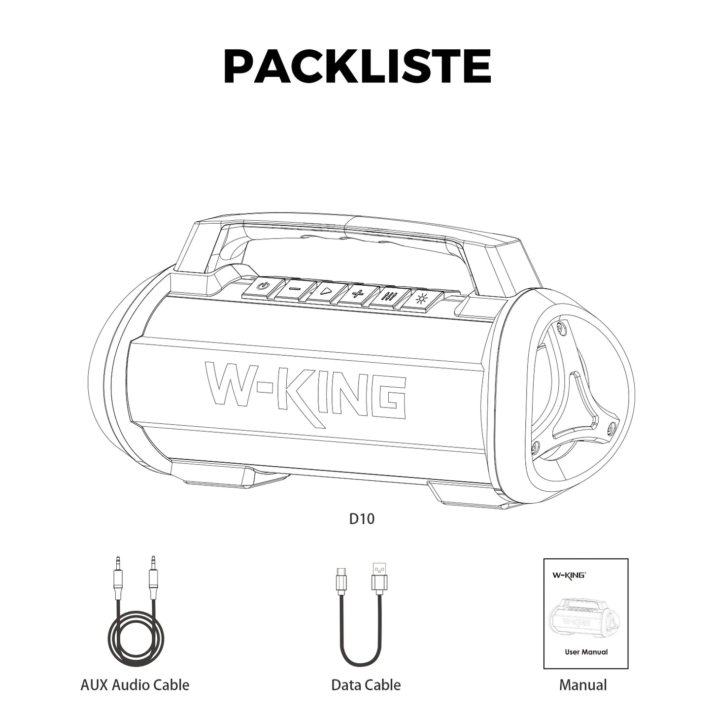 W-KING 70 W RMS tragbarer Bluetooth-Lautsprecher, Lautsprecher, kabellos, laut, IPX6 wasserdicht, Bluetooth-Lautsprecher mit Subwoofer/Bass Boost