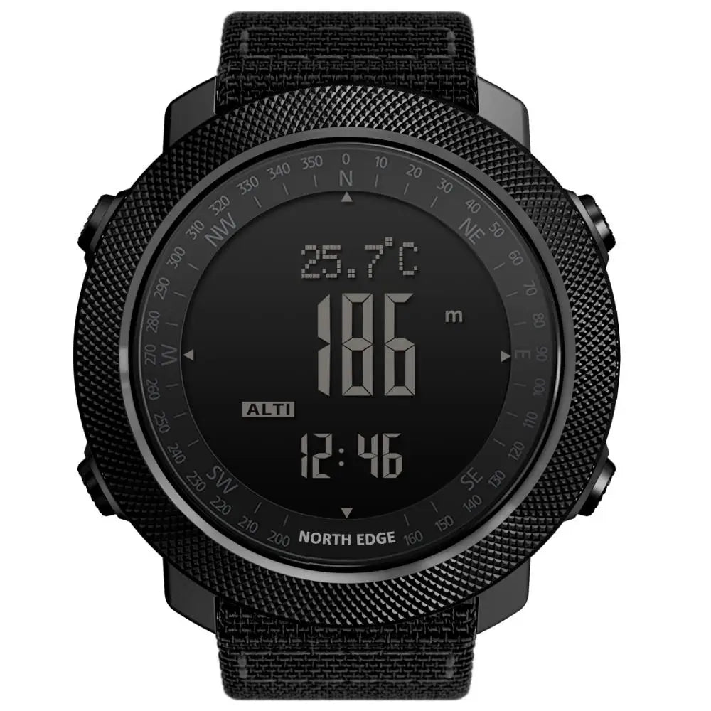 NORTH EDGE Herren-Sport-Digitaluhr, Stunden Laufen, Schwimmen, Militär, Armeeuhren, Höhenmesser, Barometer, Kompass, wasserdicht, 50 m