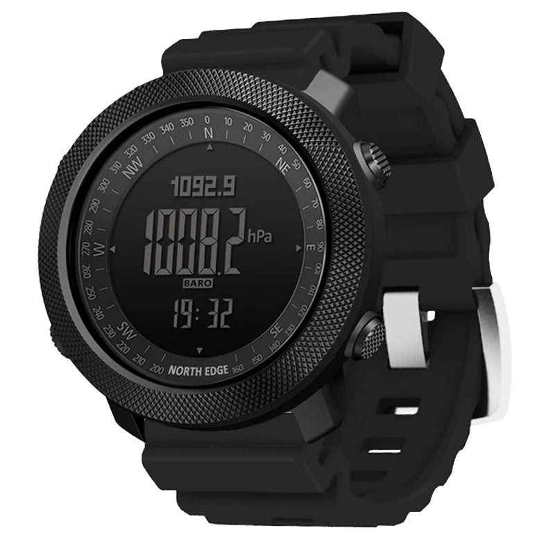 NORTH EDGE Herren-Sport-Digitaluhr, Stunden Laufen, Schwimmen, Militär, Armeeuhren, Höhenmesser, Barometer, Kompass, wasserdicht, 50 m