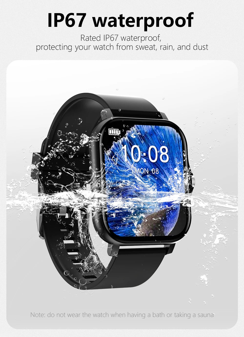 1,83 ''Sport Smart Uhr Fitness Uhr Gesundheit Monitor Wasserdichte Smartwatch Drahtlose Anruf Uhren für Männer Frauen IOS Android 2025