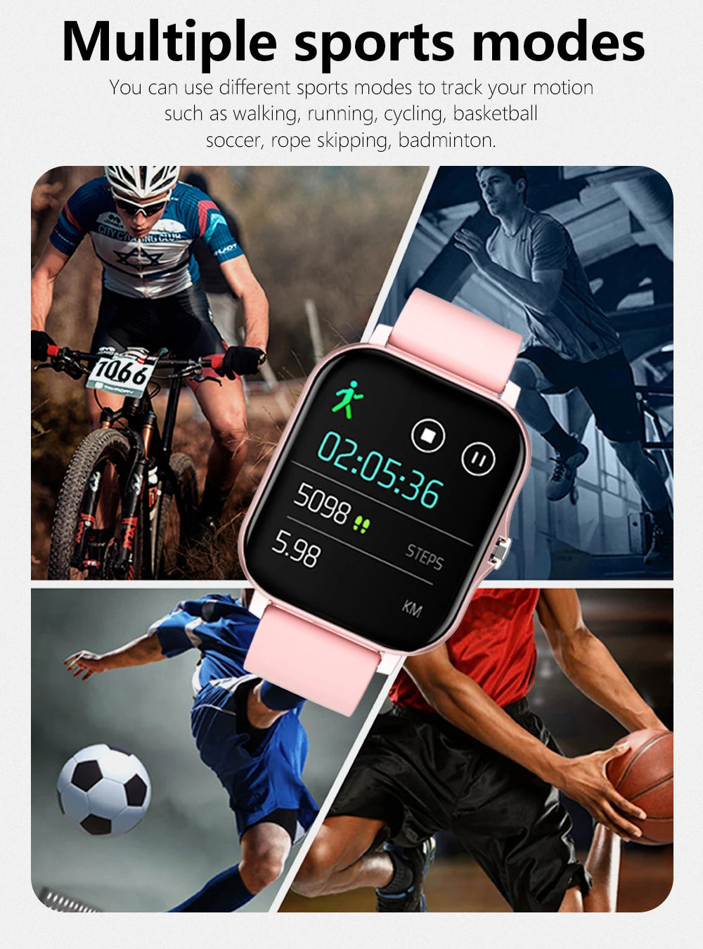 1,83 ''Sport Smart Uhr Fitness Uhr Gesundheit Monitor Wasserdichte Smartwatch Drahtlose Anruf Uhren für Männer Frauen IOS Android 2025