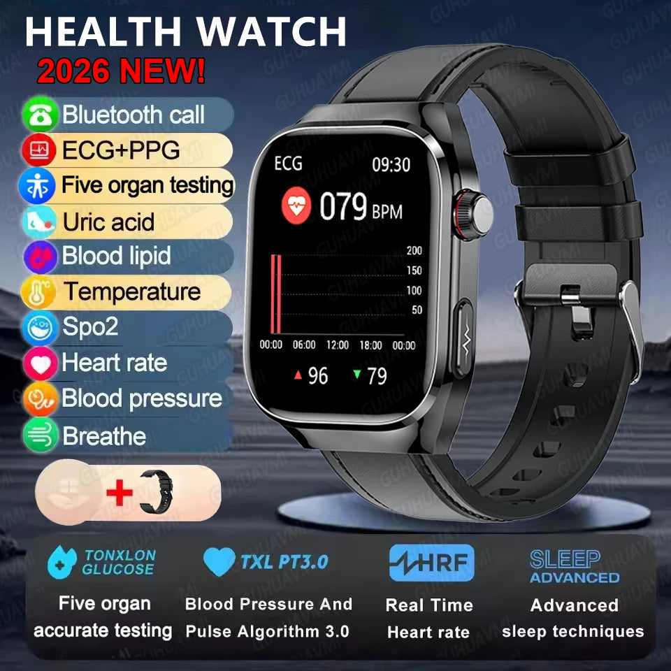 2025 neue Micro Körperliche Untersuchung Smart Uhr Für Männer Harnsäure Körper Fett Fünf Orgel Gesundheit Uhren Bluetooth Anruf SmartBracelet