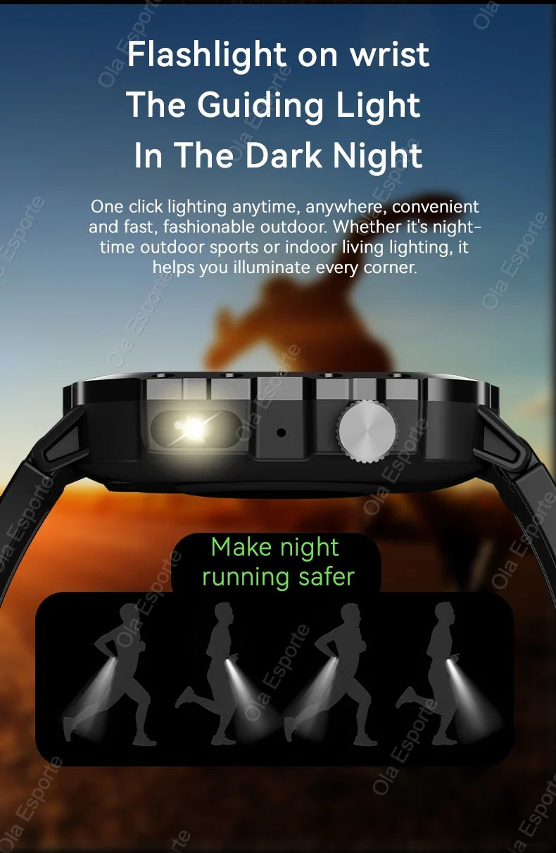 2026 Neue Militärische Smartwatch für Herren IP67 3ATM Outdoor-Sport Fitness-Tracker Blutdruck-Gesundheitsmonitor BT-Anrufe GPS Smartwatch