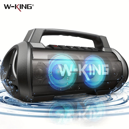 W-KING 70 W RMS tragbarer Bluetooth-Lautsprecher, Lautsprecher, kabellos, laut, IPX6 wasserdicht, Bluetooth-Lautsprecher mit Subwoofer/Bass Boost