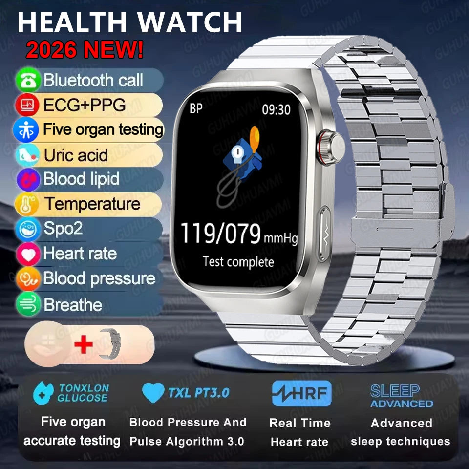 2025 neue Micro Körperliche Untersuchung Smart Uhr Für Männer Harnsäure Körper Fett Fünf Orgel Gesundheit Uhren Bluetooth Anruf SmartBracelet
