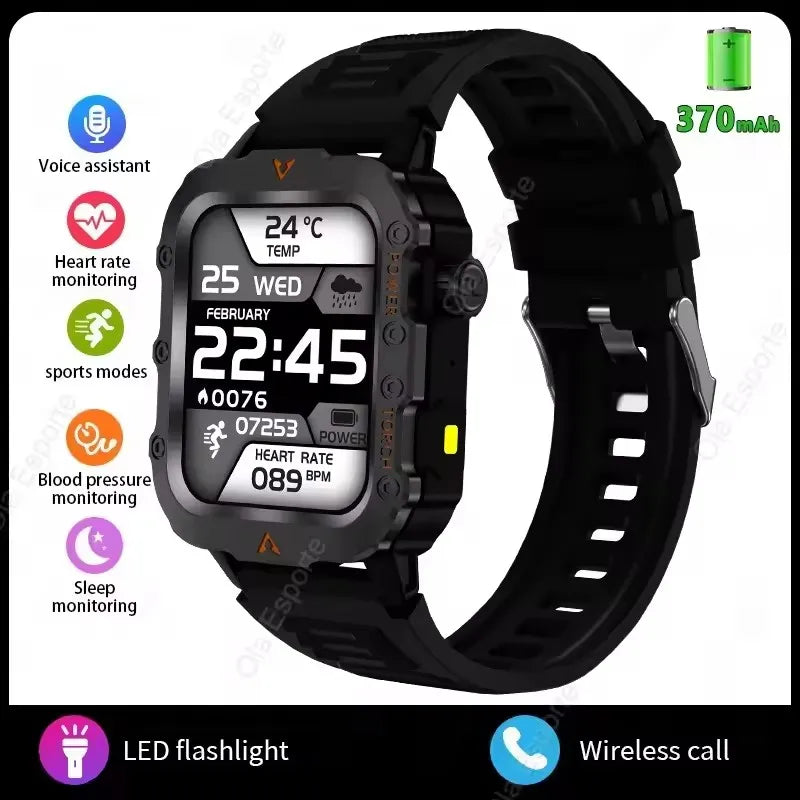 2026 Neue Robuste Militär-GPS-Smartwatch für Herren Bluetooth-Anruf Gesundheitsüberwachung Sport 5ATM Wasserdichte Smartwatches Mann Pk HW12