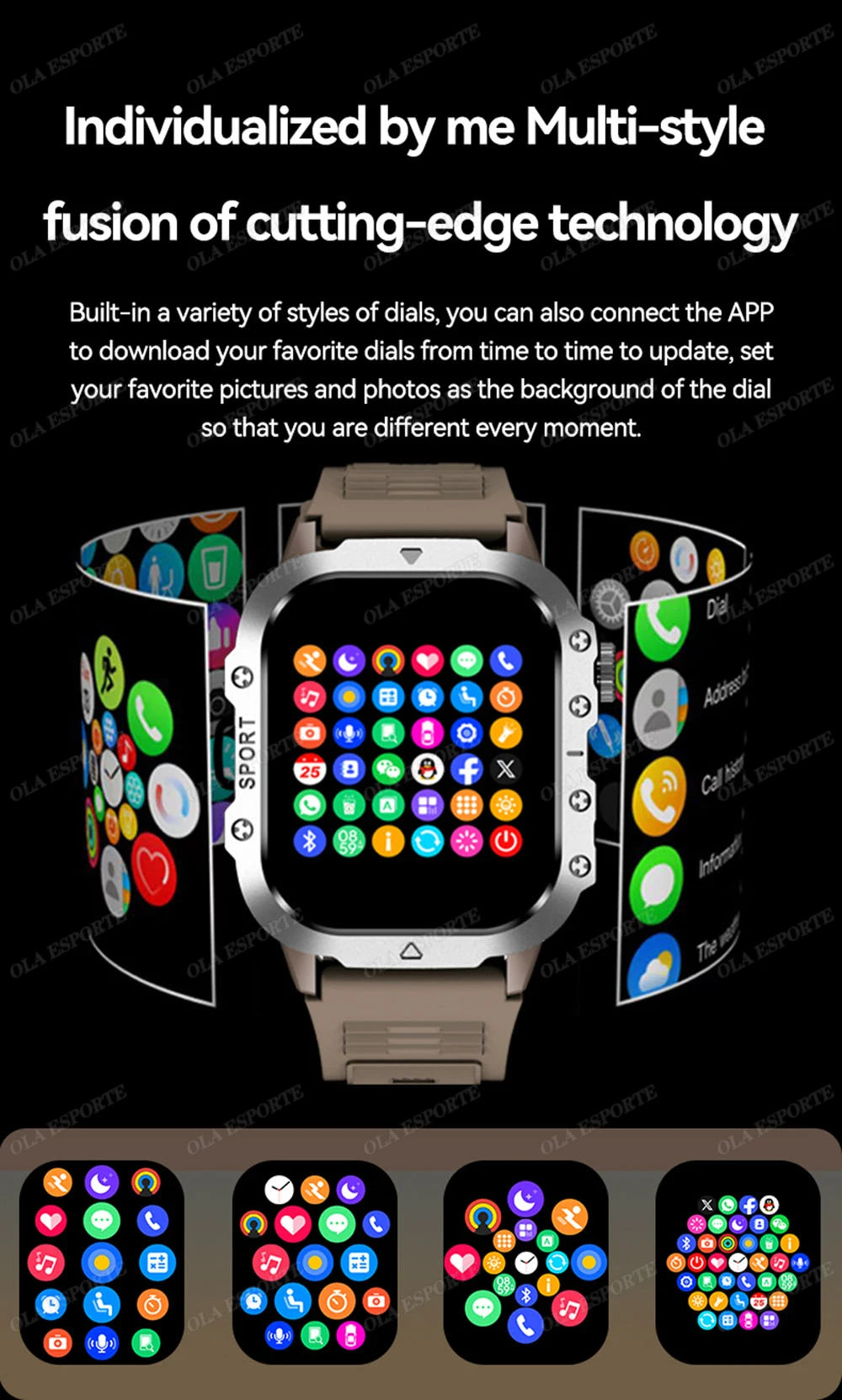 2026 Neue Robuste Militär-GPS-Smartwatch für Herren Bluetooth-Anruf Gesundheitsüberwachung Sport 5ATM Wasserdichte Smartwatches Mann Pk HW12