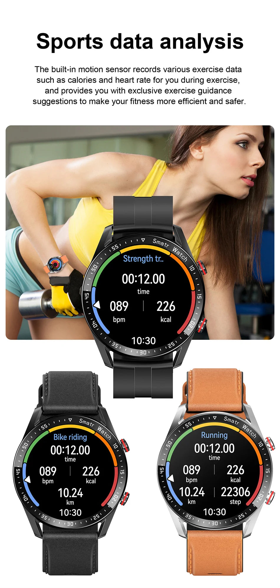 Sport-Smartwatch für Herren und Damen HD-Bildschirm EKG+PPG Bluetooth-Anruf GPS-Tracker Herzfrequenzmesser IP68 Wasserdicht SmartWatch 2026 Neu
