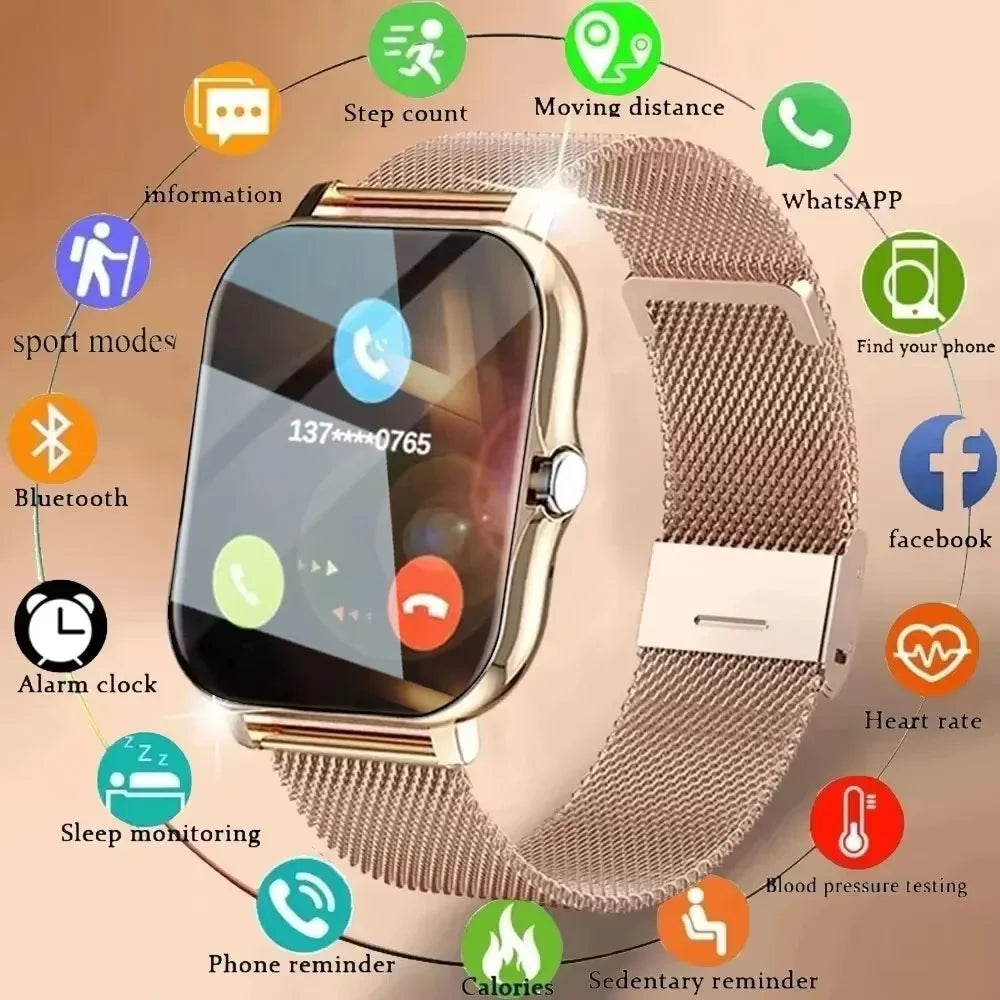LAXASFIT 2025, neue Herren-Smartwatch, Geschenk für Damen, voller Touchscreen, Sport-Fitness-Uhr, Bluetooth-Anruf, Smartwatch
