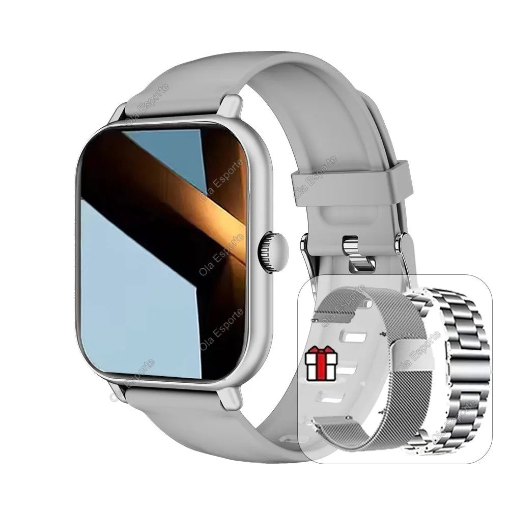 2026 Smartwatch Android iOS Telefon 2,01 Zoll Farbdisplay Bluetooth Anrufannahme Fitness-Uhr Tracker Smartwatch für Damen und Herren Neu