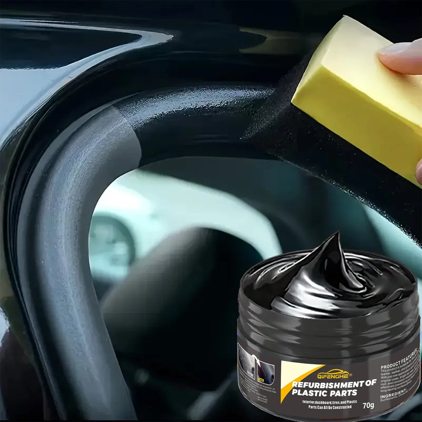 Kfz-Kunststoff-Reparaturmittel – Kunststoff-Polierwachs für den Innen- und Außenbereich, Anti-Aging-Creme zur Kratzerreparatur, geeignet für Reifen