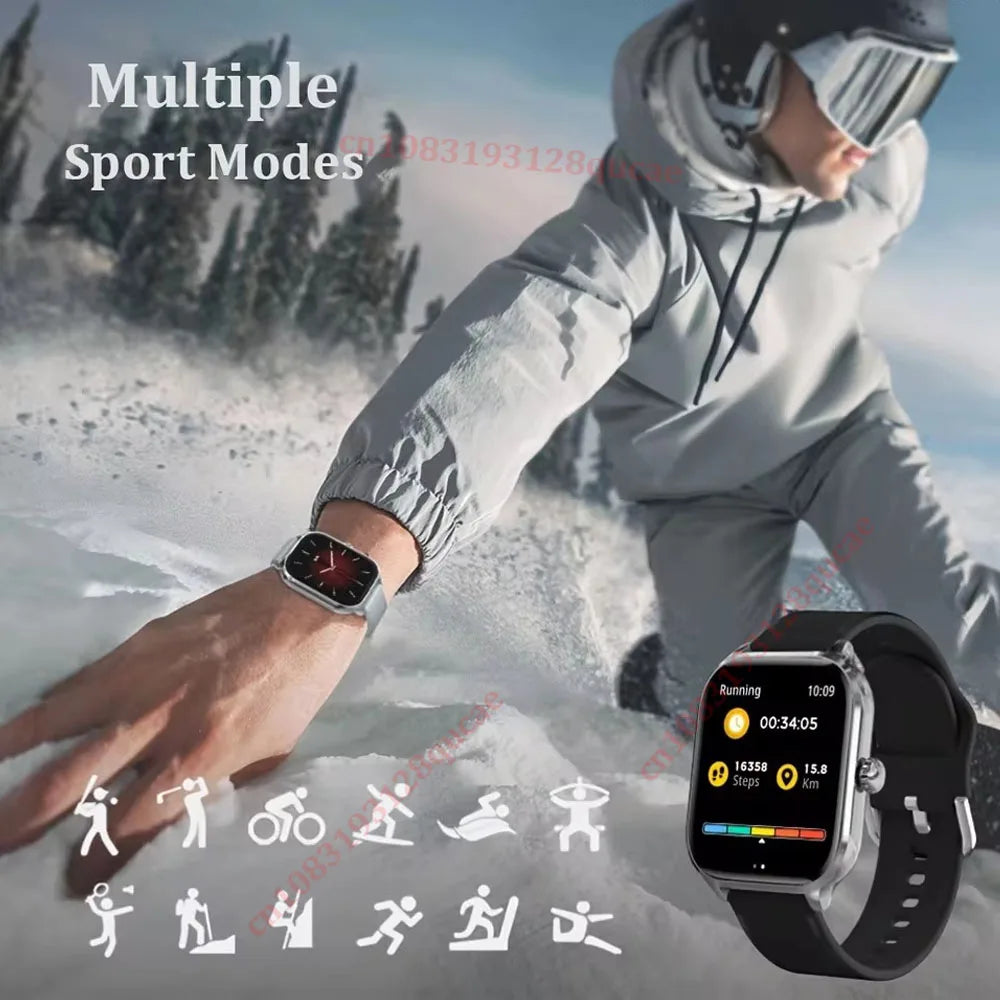 2026 Smartwatch Android iOS Telefon 2,01 Zoll Farbdisplay Bluetooth Anrufannahme Fitness-Uhr Tracker Smartwatch für Damen und Herren Neu