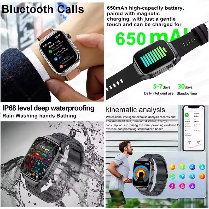 2025 neue Micro Körperliche Untersuchung Smart Uhr Für Männer Harnsäure Körper Fett Fünf Orgel Gesundheit Uhren Bluetooth Anruf SmartBracelet