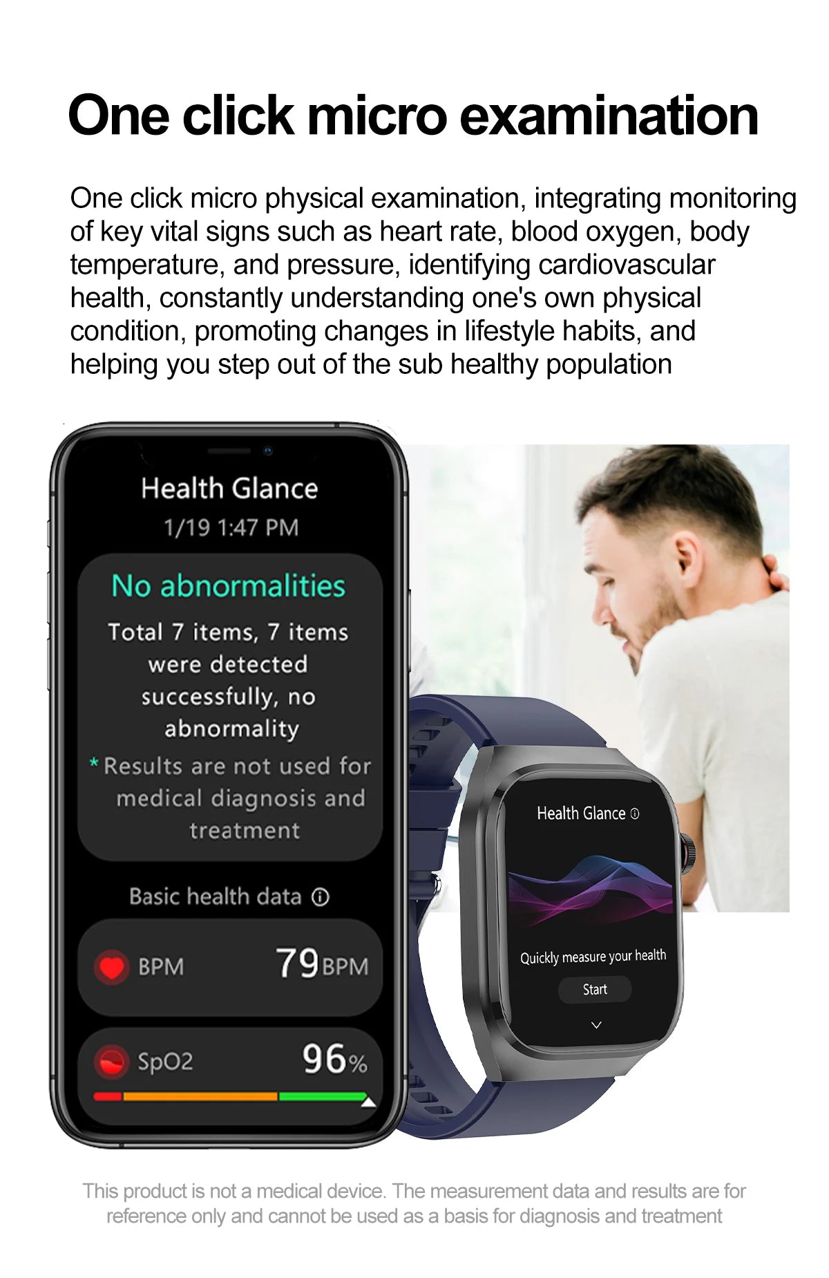 2025 neue Micro Körperliche Untersuchung Smart Uhr Für Männer Harnsäure Körper Fett Fünf Orgel Gesundheit Uhren Bluetooth Anruf SmartBracelet