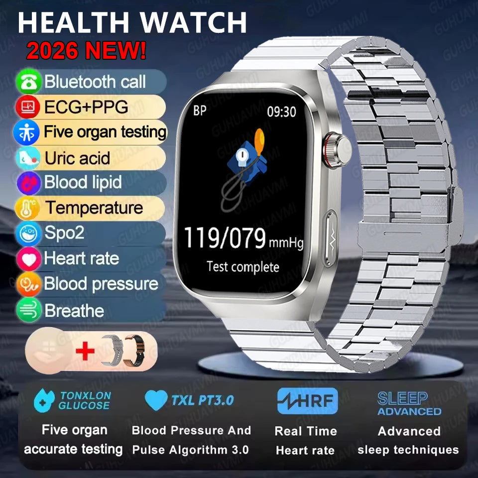 2025 neue Micro Körperliche Untersuchung Smart Uhr Für Männer Harnsäure Körper Fett Fünf Orgel Gesundheit Uhren Bluetooth Anruf SmartBracelet
