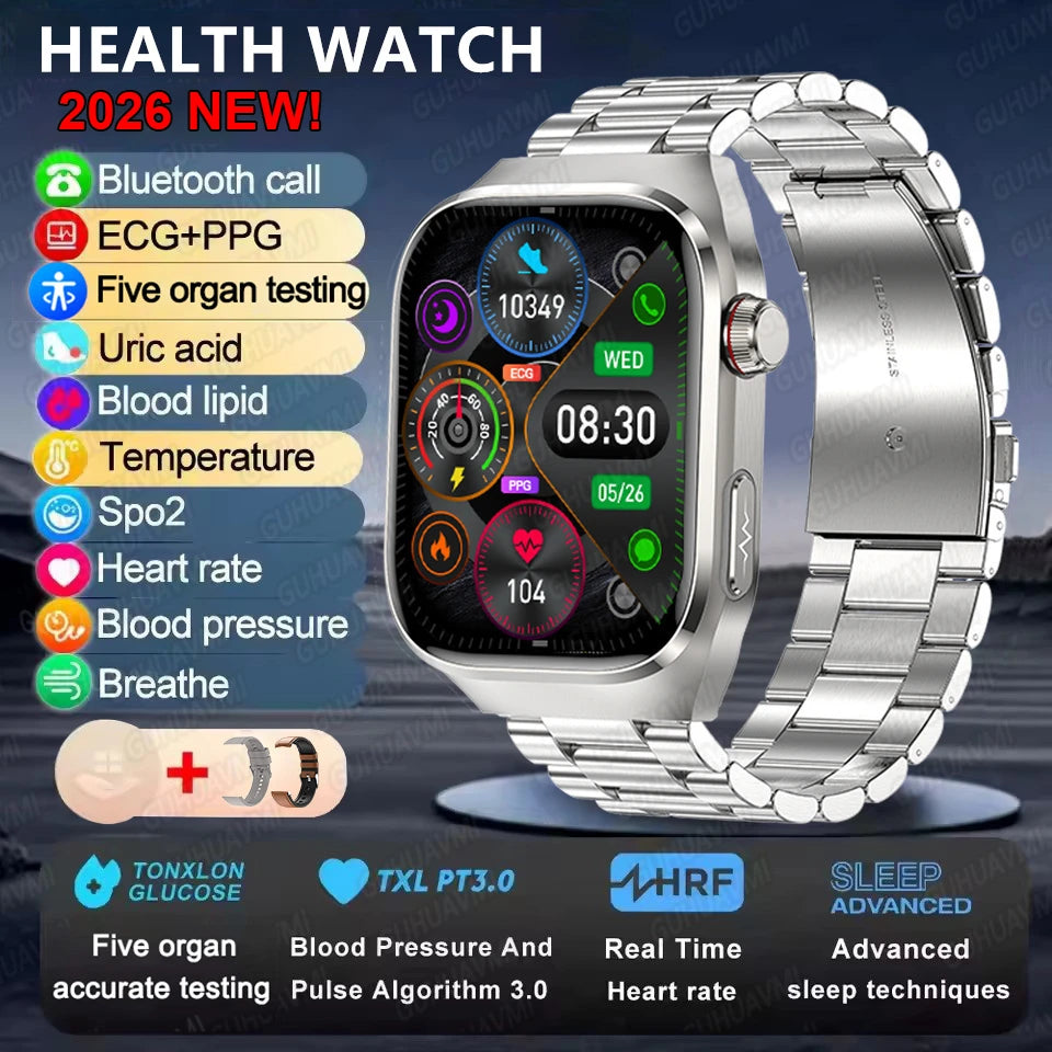 2025 neue Micro Körperliche Untersuchung Smart Uhr Für Männer Harnsäure Körper Fett Fünf Orgel Gesundheit Uhren Bluetooth Anruf SmartBracelet