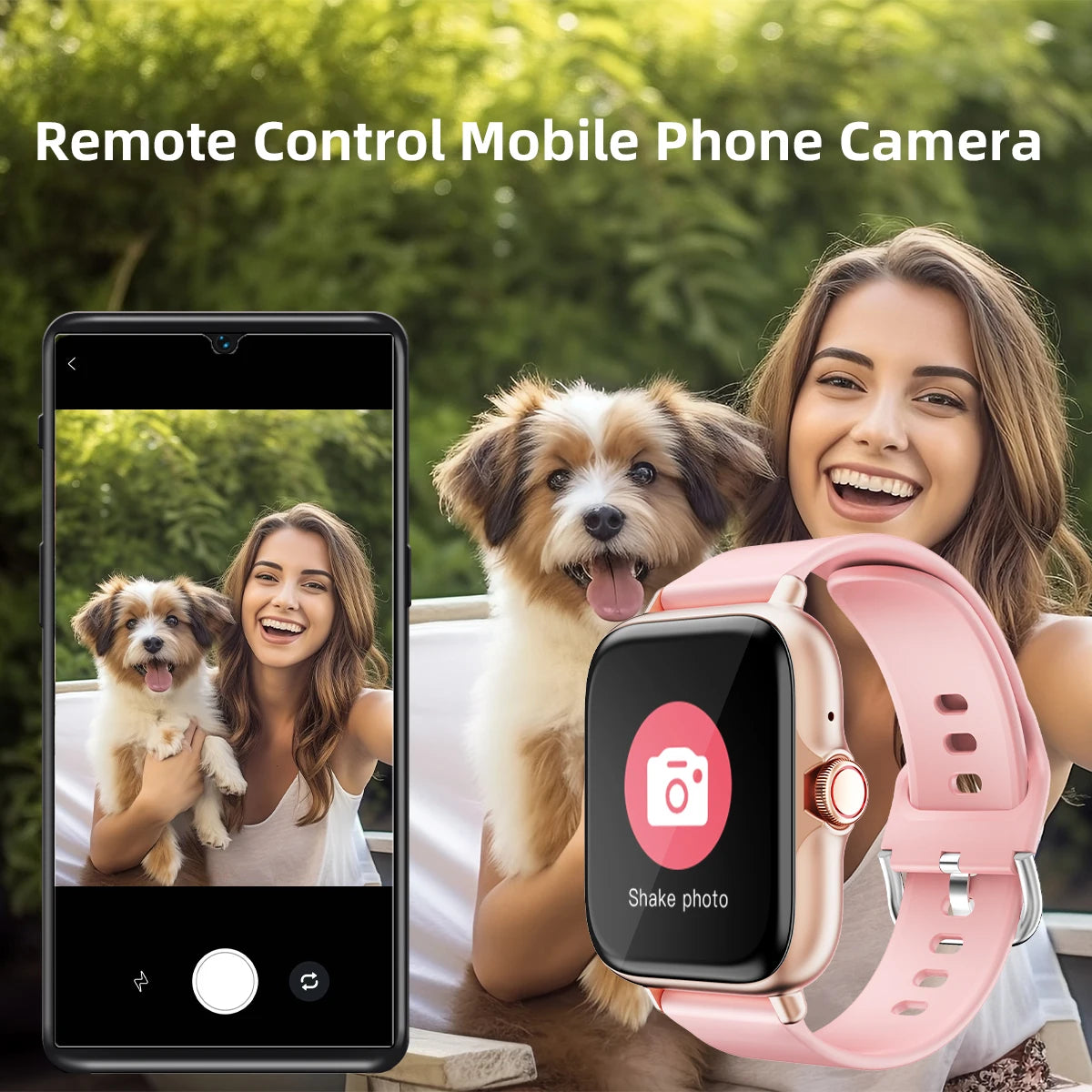 1,83'' wasserdichte Smartwatch mit Nachricht, Antwort, Anruf, Schlafüberwachung, Sport, Schrittzähler, Informationswarnungen für iPhone und Android