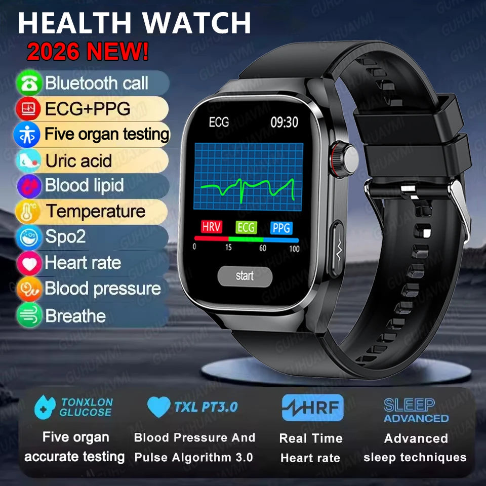 2025 neue Micro Körperliche Untersuchung Smart Uhr Für Männer Harnsäure Körper Fett Fünf Orgel Gesundheit Uhren Bluetooth Anruf SmartBracelet