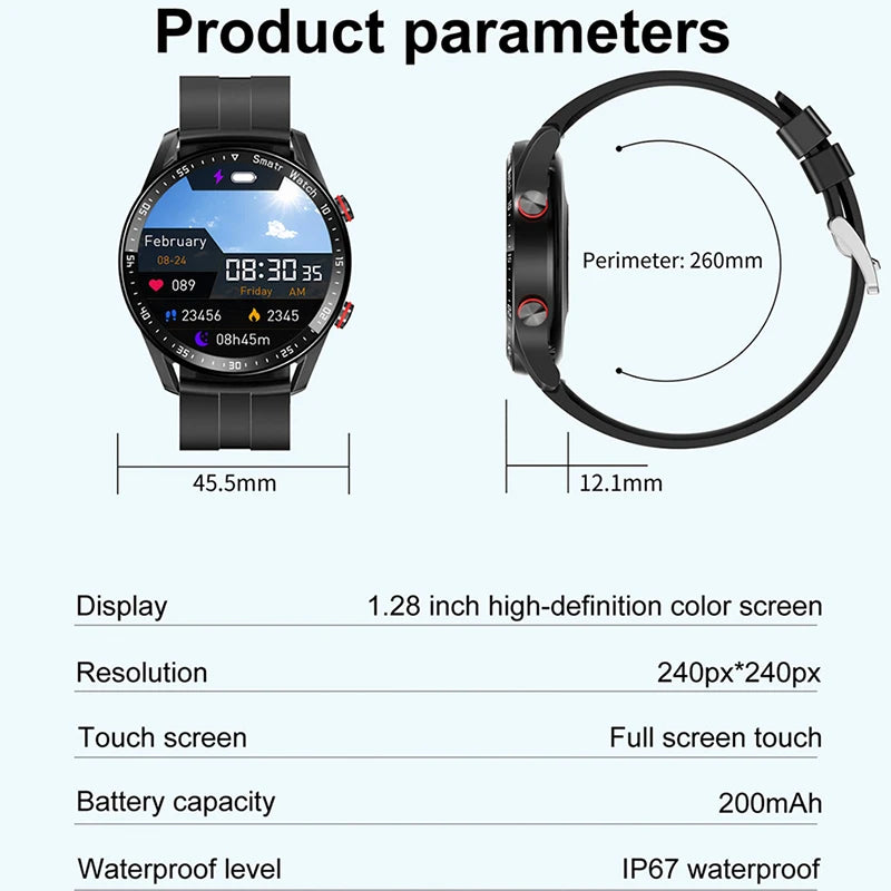 Sport-Smartwatch für Herren und Damen HD-Bildschirm EKG+PPG Bluetooth-Anruf GPS-Tracker Herzfrequenzmesser IP68 Wasserdicht SmartWatch 2026 Neu