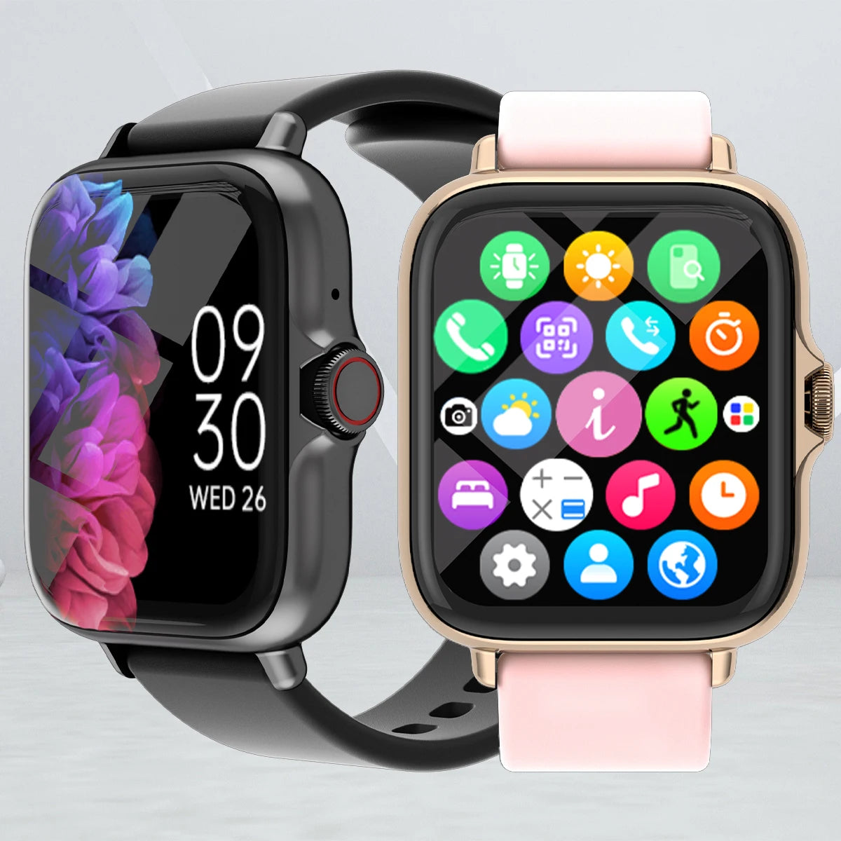 1,83'' wasserdichte Smartwatch mit Nachricht, Antwort, Anruf, Schlafüberwachung, Sport, Schrittzähler, Informationswarnungen für iPhone und Android